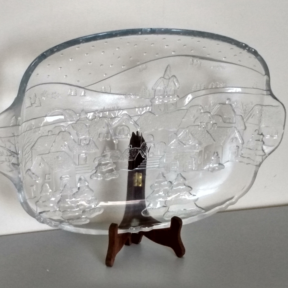 Vintage Square Christmas Platter 11 by 14 Inches